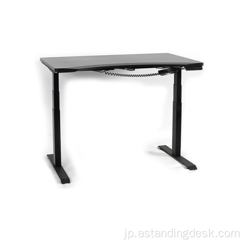 黒い調整可能なスタンドアップデュアルモーター電子テーブル